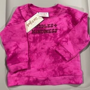 NWT 12m cuddles + kindness tie dye fuchsia crewneck